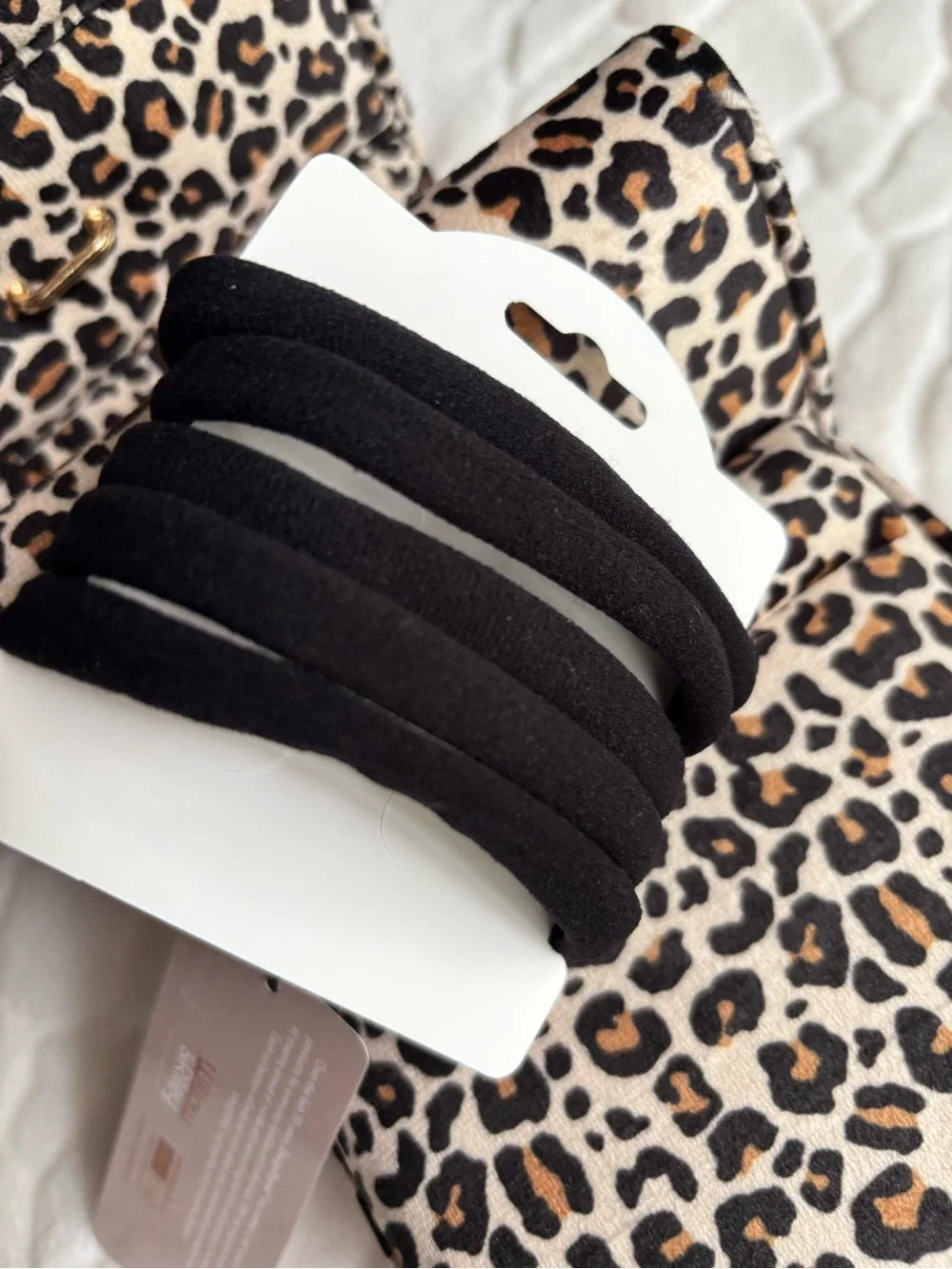 Pearl Black Hair Ties with Rhinestone Accent